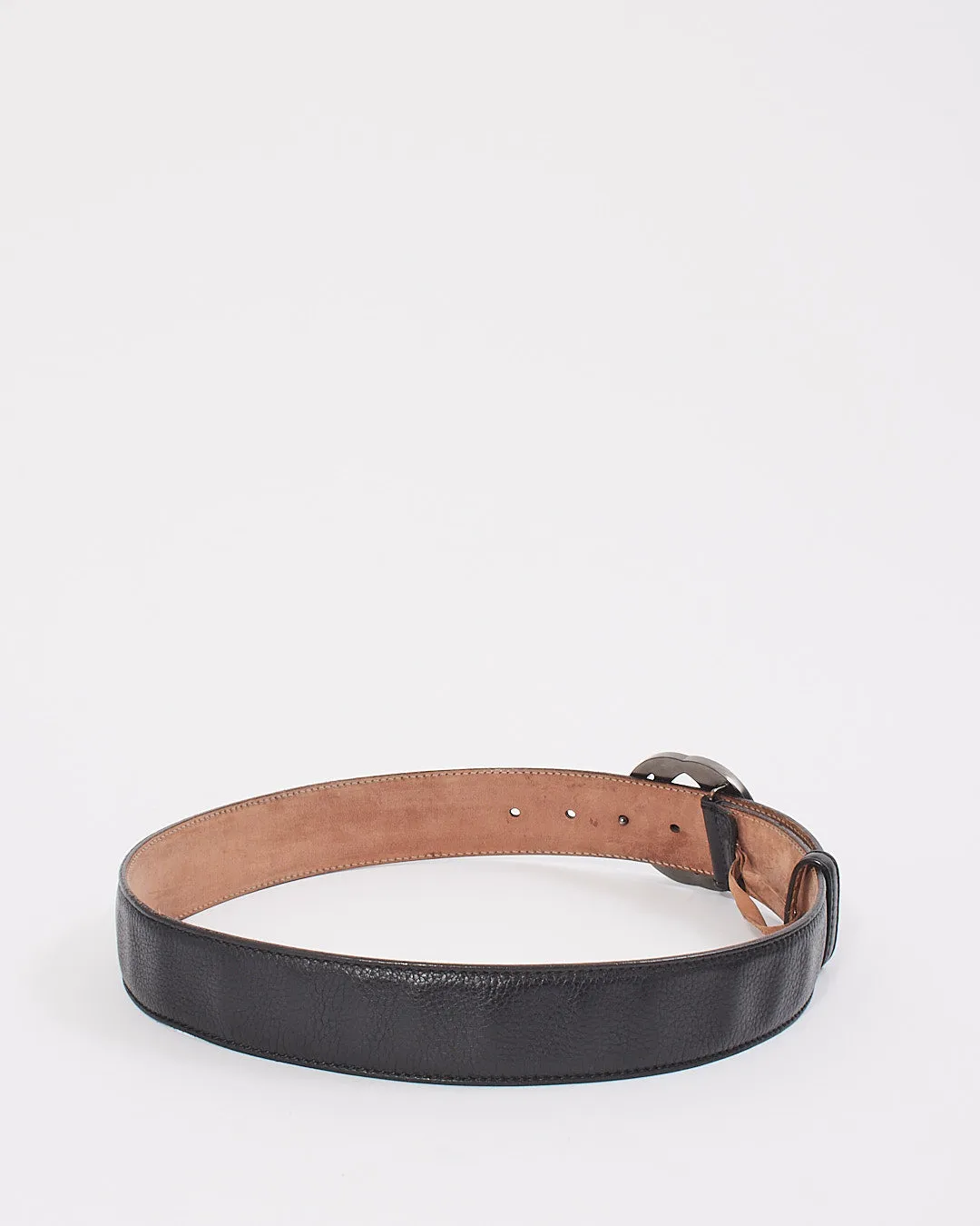 Gucci GG Interlocking Black Leather Belt - 80/32