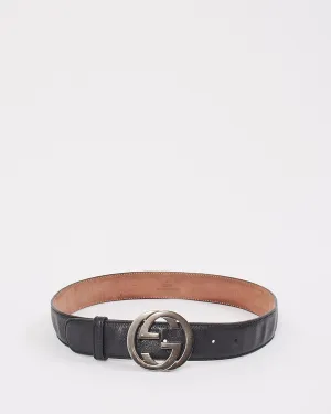 Gucci GG Interlocking Black Leather Belt - 80/32