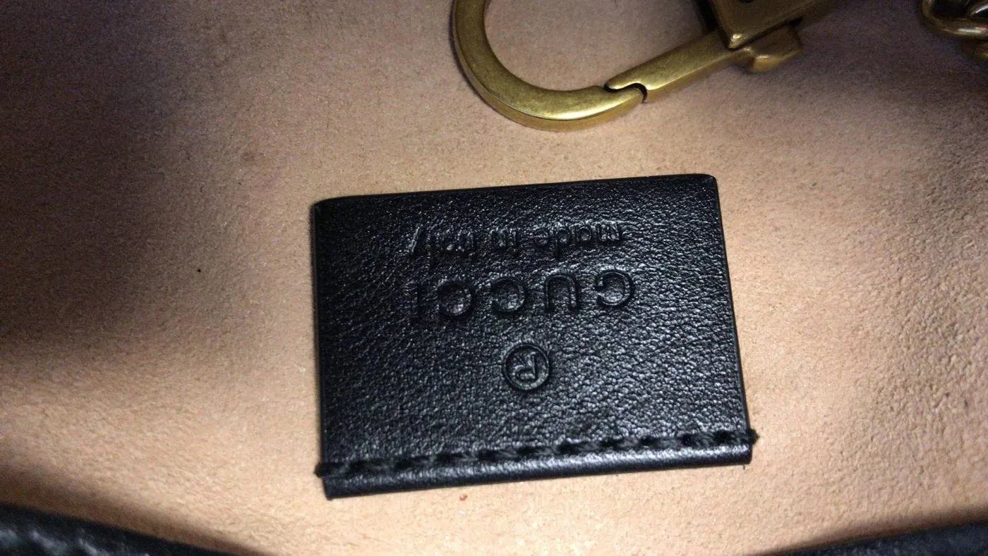 GUCCI GG Marmont Matelasse Black Leather Super Mini Crossbody Bag