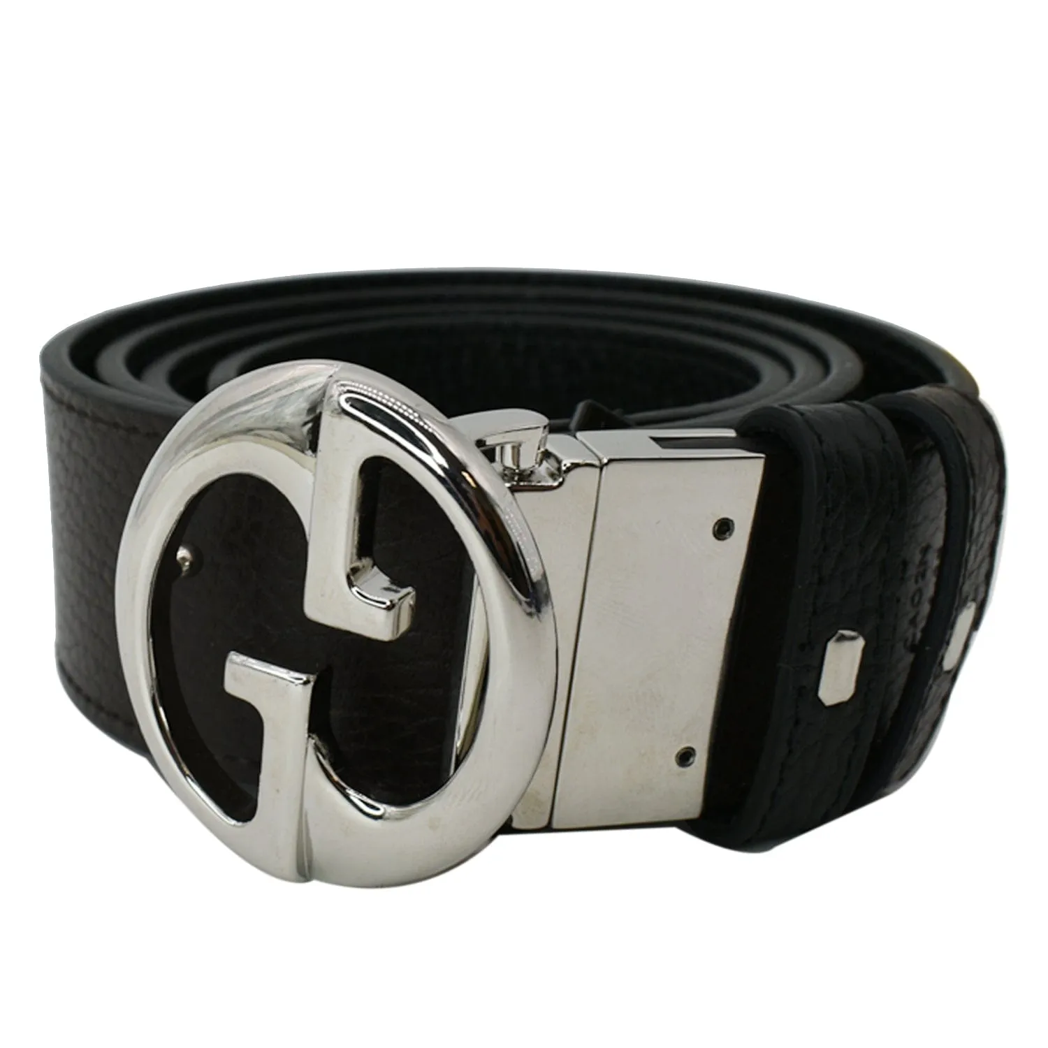 GUCCI  GG Reversible Leather Belt Black/Brown 449715 Size 95.38