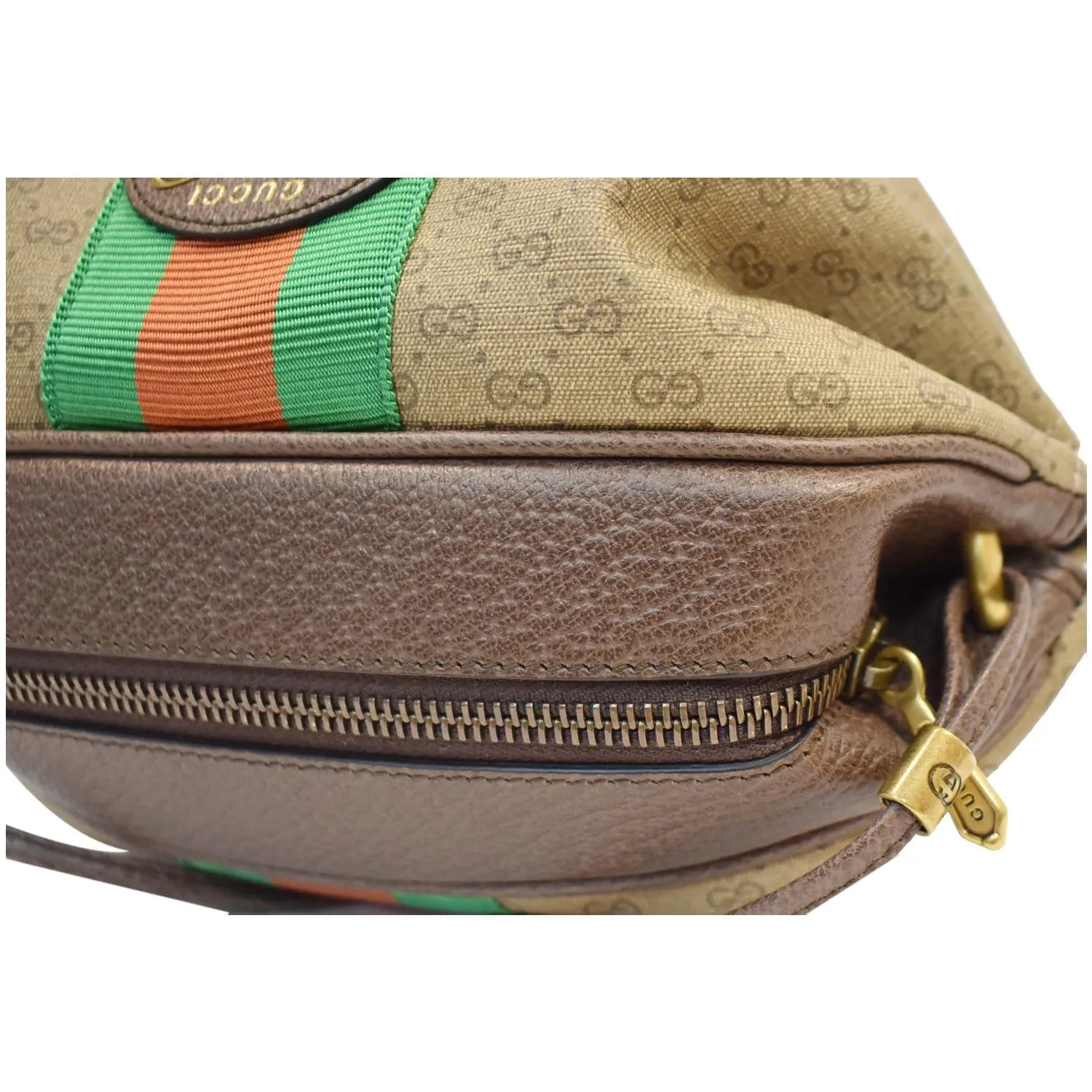 GUCCI New Candy Butterfly Mini GG Supreme Monogram Web Crossbody Bag Beige