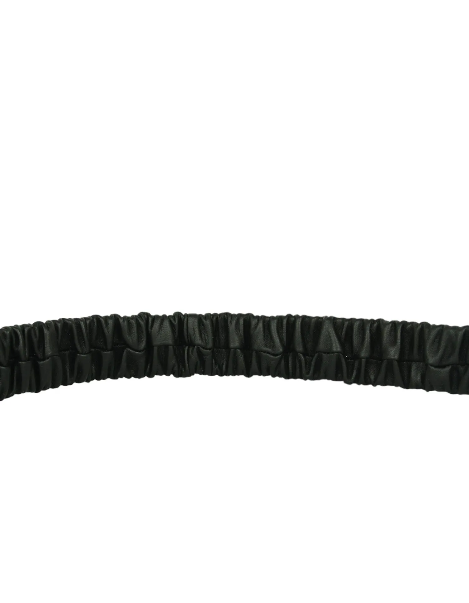 Gucci NWT Black Leather Elastic Stretch Logo Buckle Belt sz 105/42"