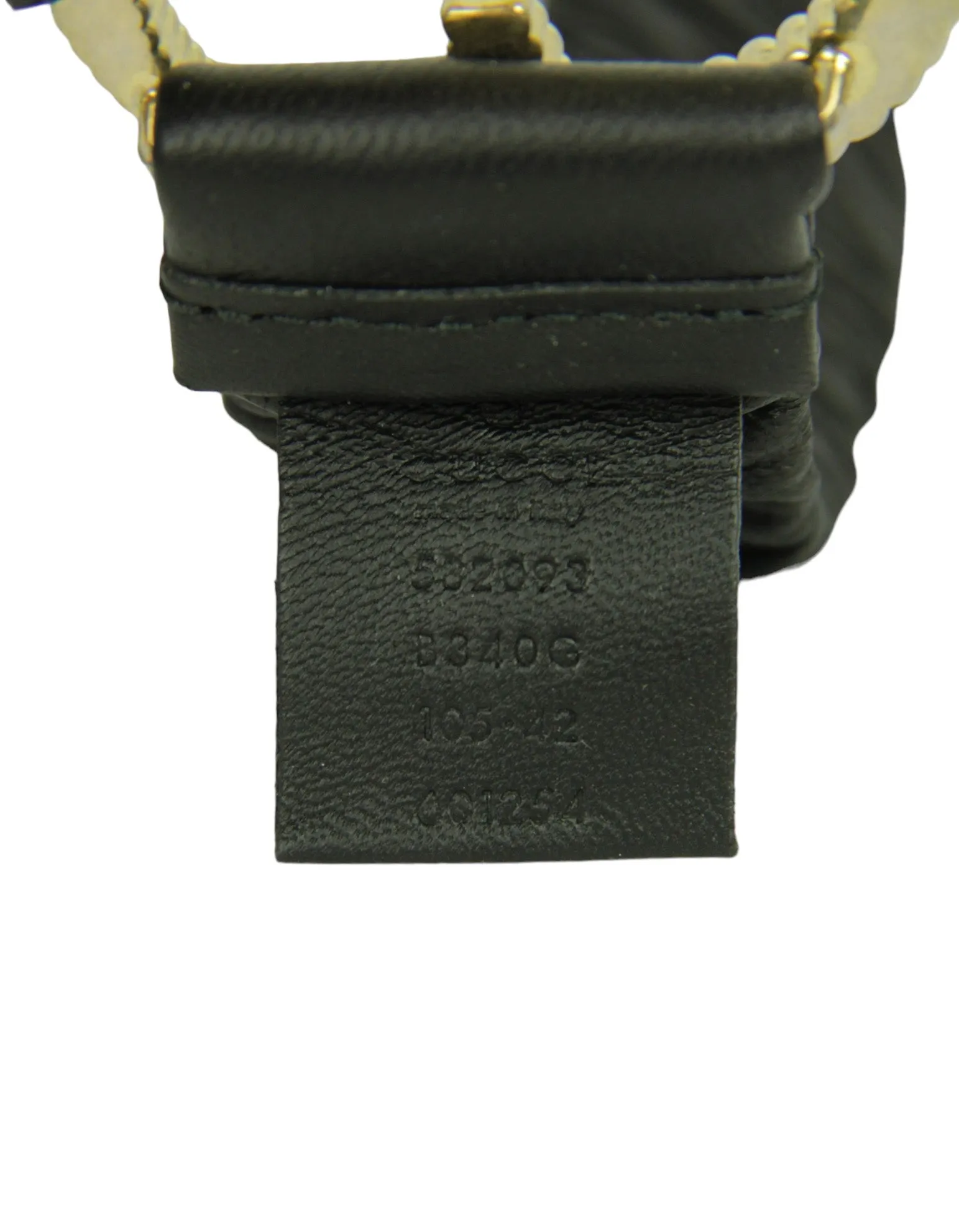 Gucci NWT Black Leather Elastic Stretch Logo Buckle Belt sz 105/42"