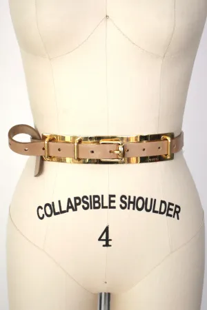 Gucci Tan Metal Plate Buckle Belt*