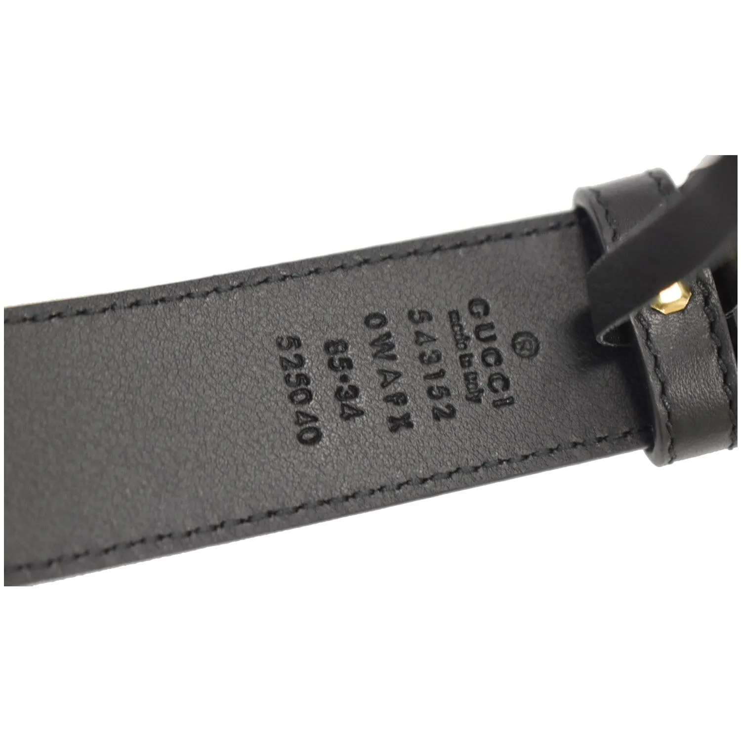 GUCCI Tiger Head Leather Belt Black Size 85/34
