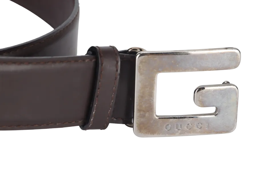 GUCCI VINTAGE BROWN BELT NO DUST COVER AND BOX