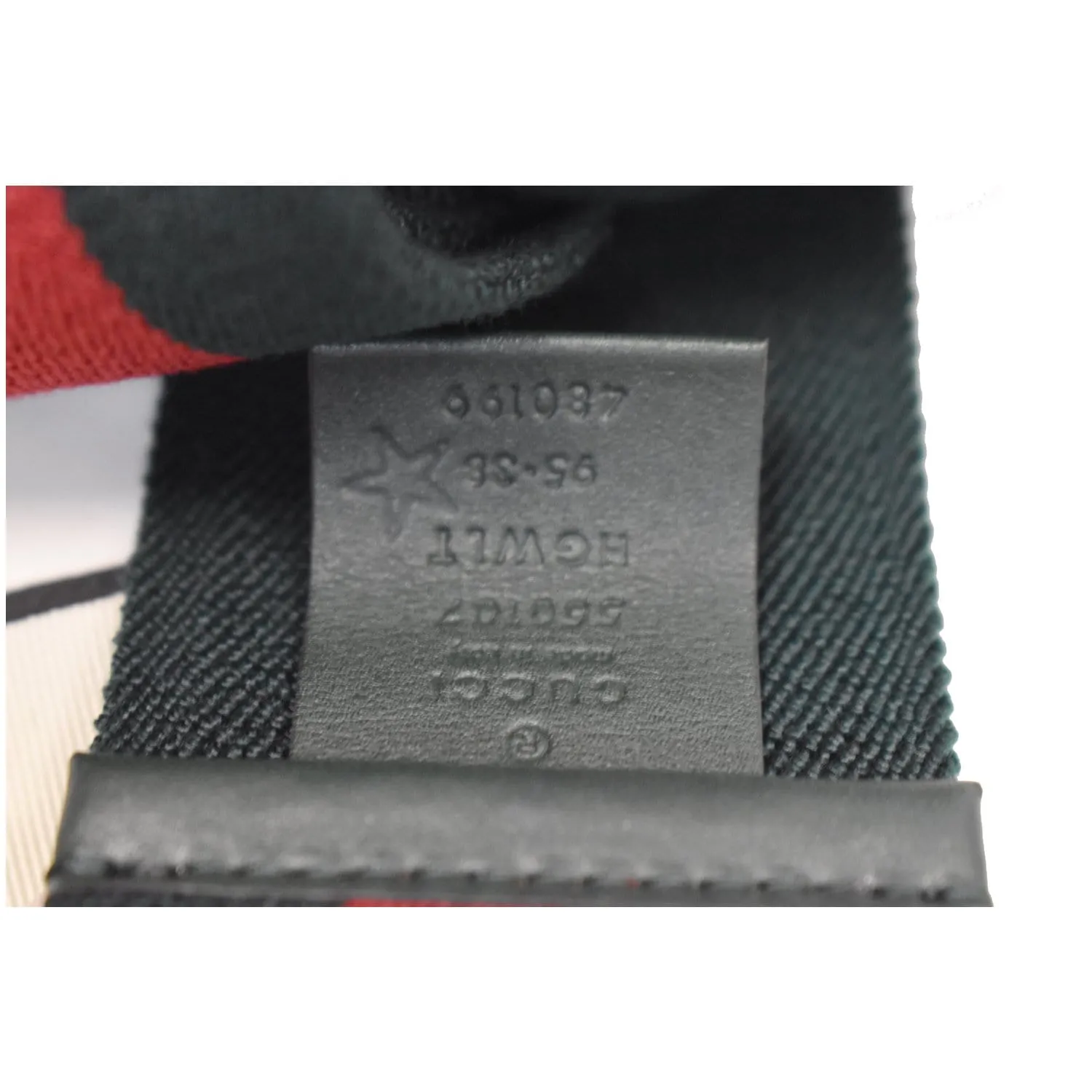 GUCCI Web Double G Buckle Elastic Belt Multicolor Size 95/38