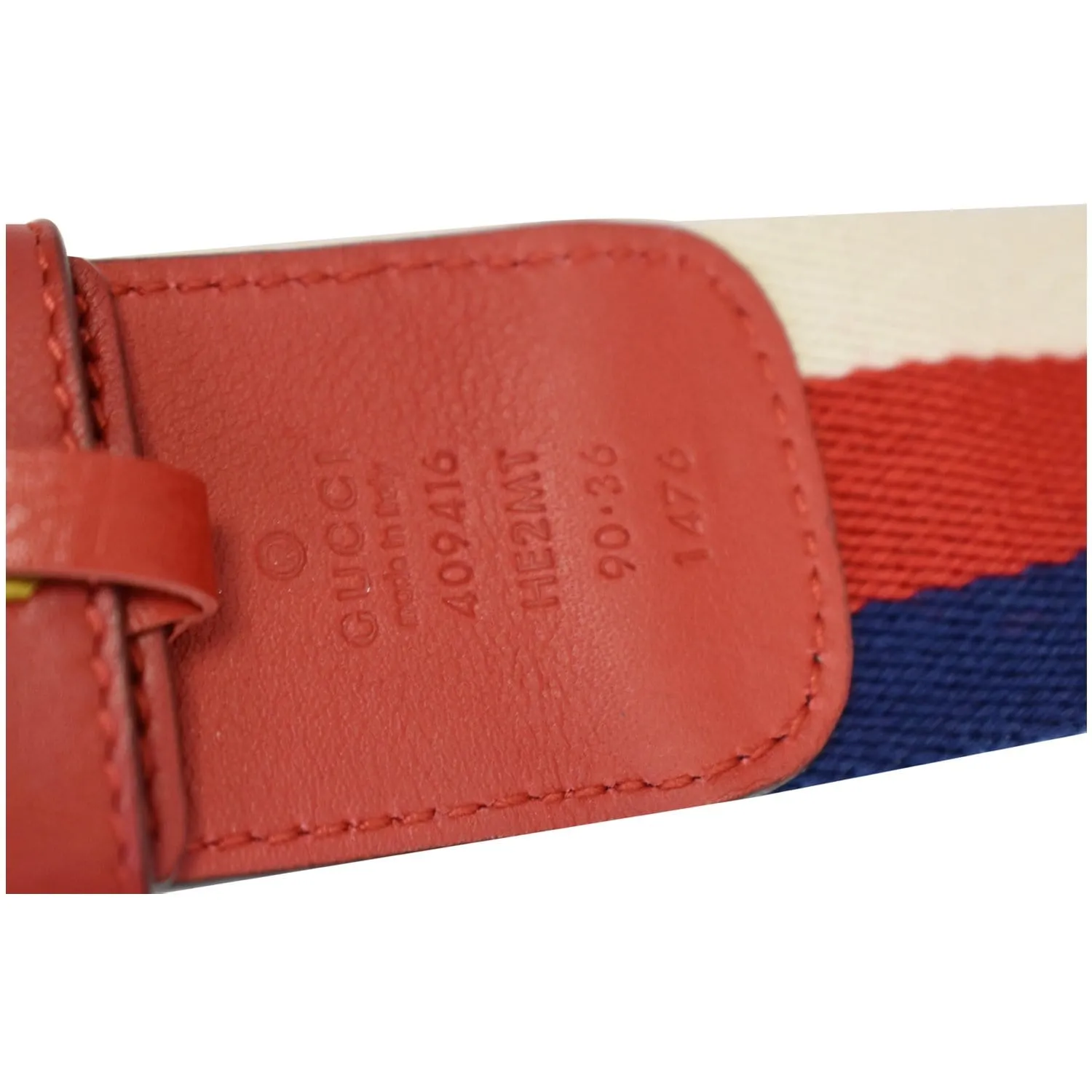GUCCI Web Double G Leather Buckle Belt Multicolor 409416