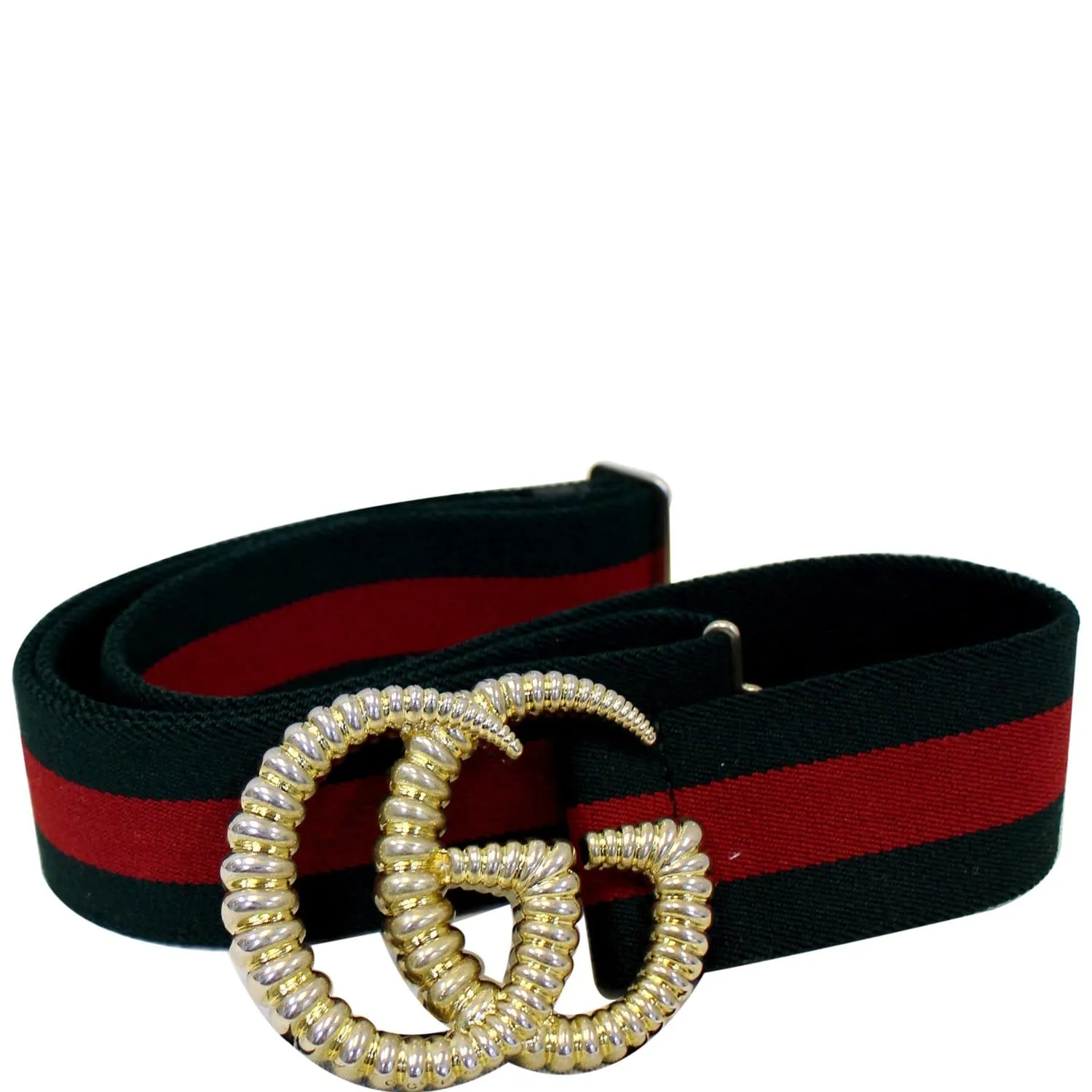 GUCCI Web Elastic with Torchon Double G Buckle Belt 524101