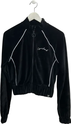 gymshark Black Velour Tracktop UK XS