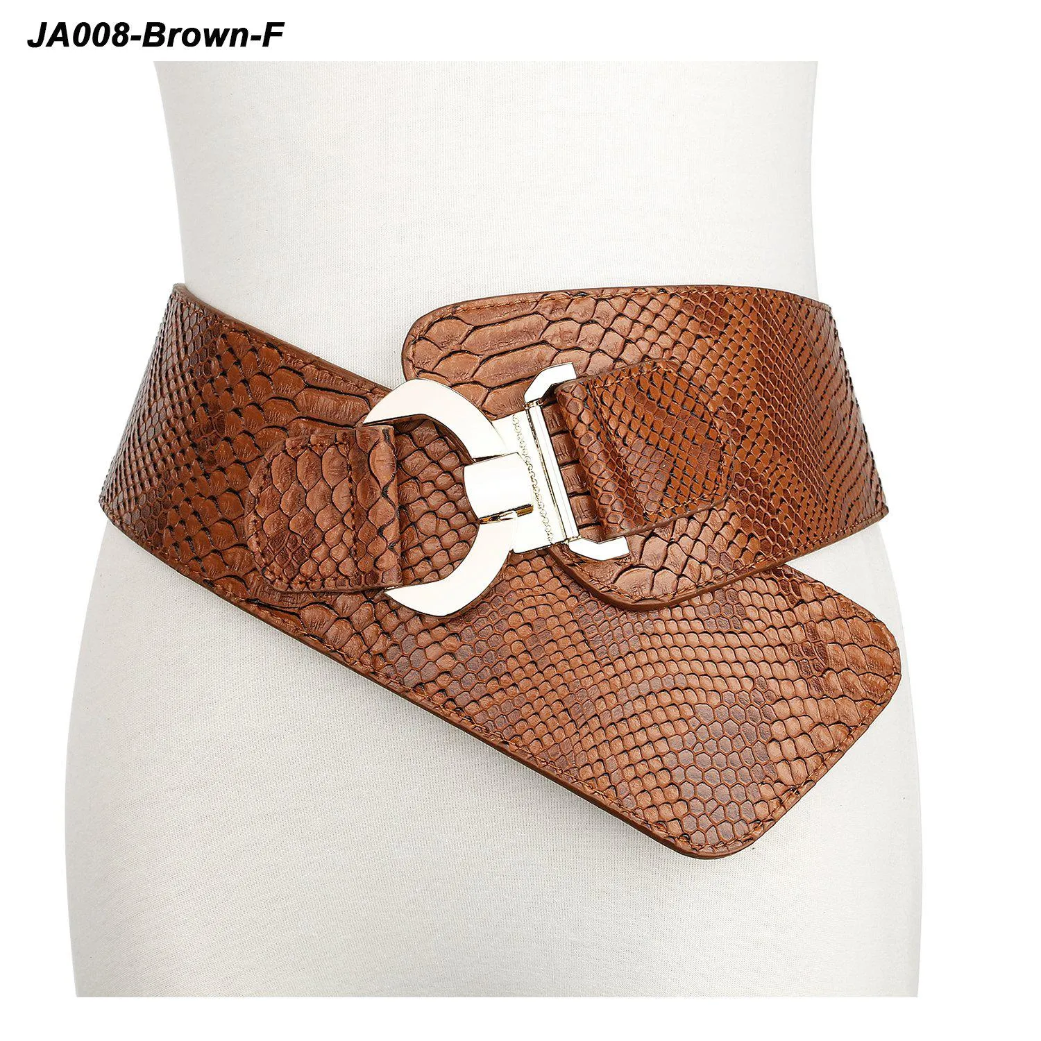 Halloween Women's Wide Elastic Stretch Adjustable Waist Belt Fashion Snake Pattern by JASGOOD