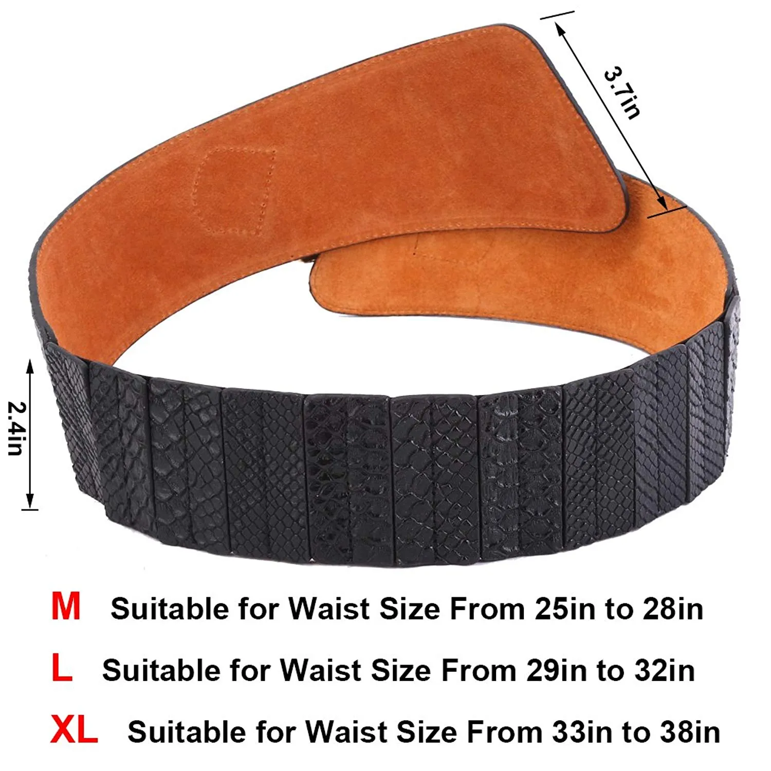 Halloween Women's Wide Elastic Stretch Adjustable Waist Belt Fashion Snake Pattern by JASGOOD