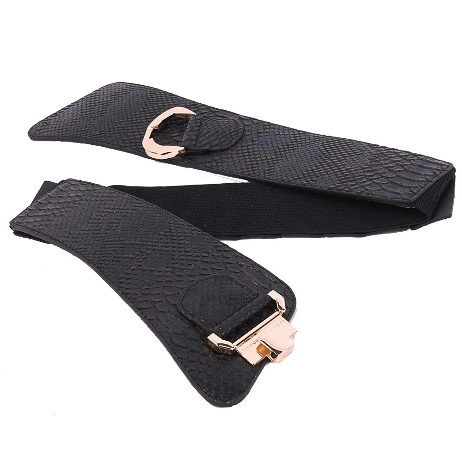 Halloween Women's Wide Elastic Stretch Adjustable Waist Belt Fashion Snake Pattern by JASGOOD