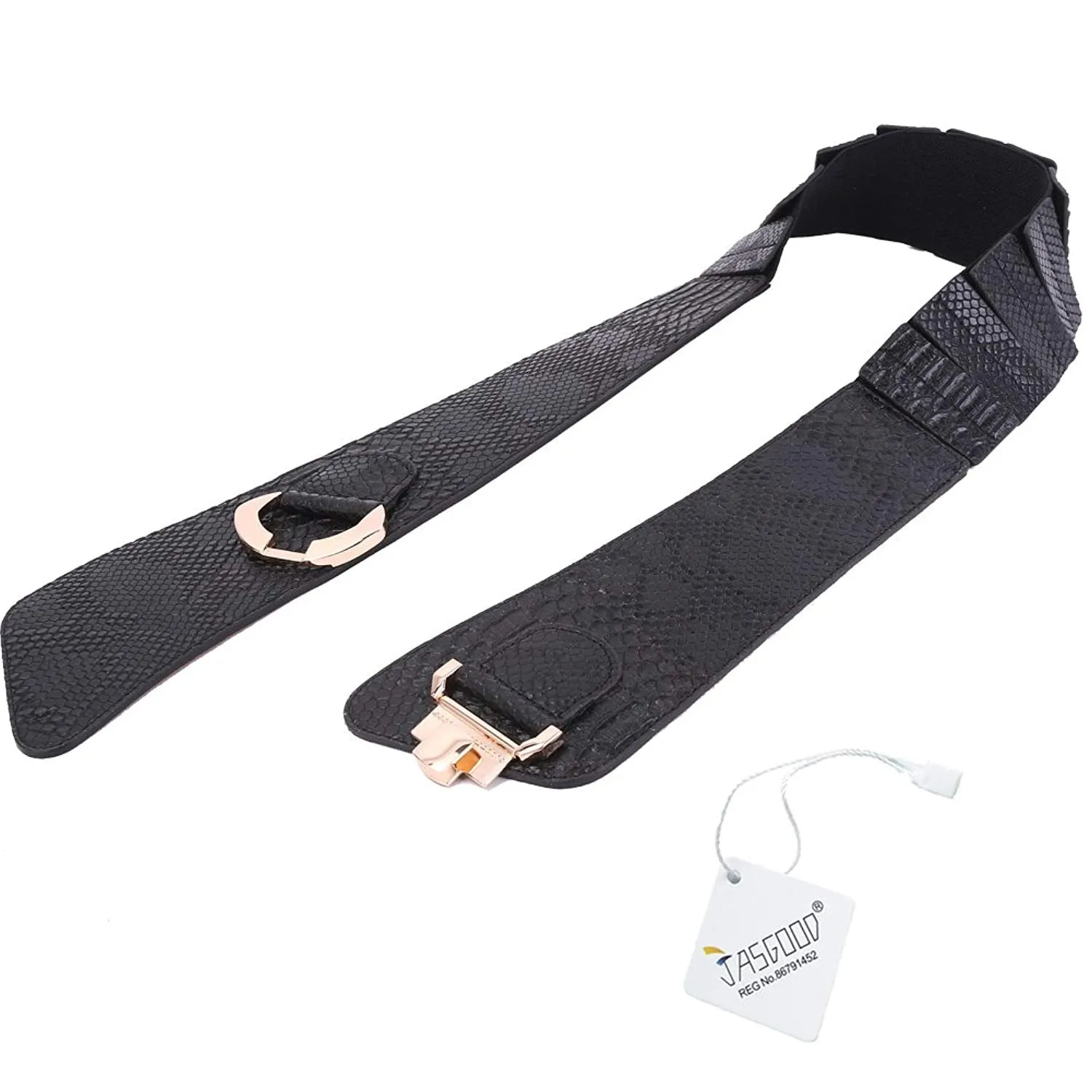 Halloween Women's Wide Elastic Stretch Adjustable Waist Belt Fashion Snake Pattern by JASGOOD