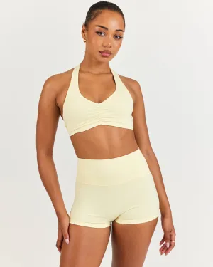 Halter Scrunch Bra - Buttercup