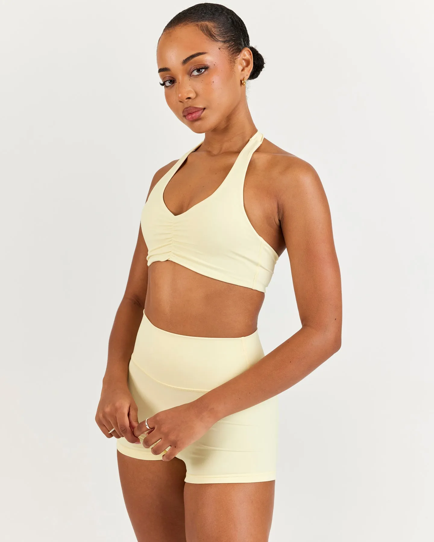 Halter Scrunch Bra - Buttercup