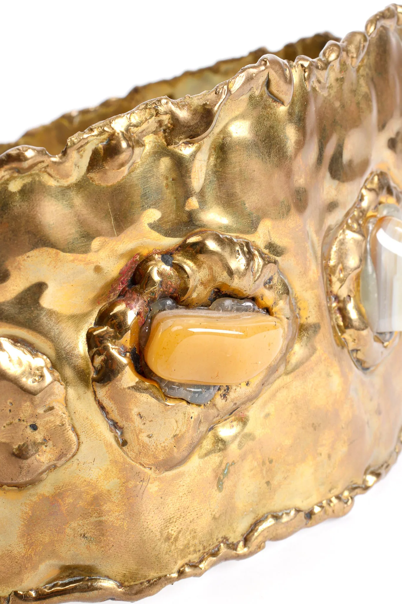 Hammered Brutalist Stone Waist Belt