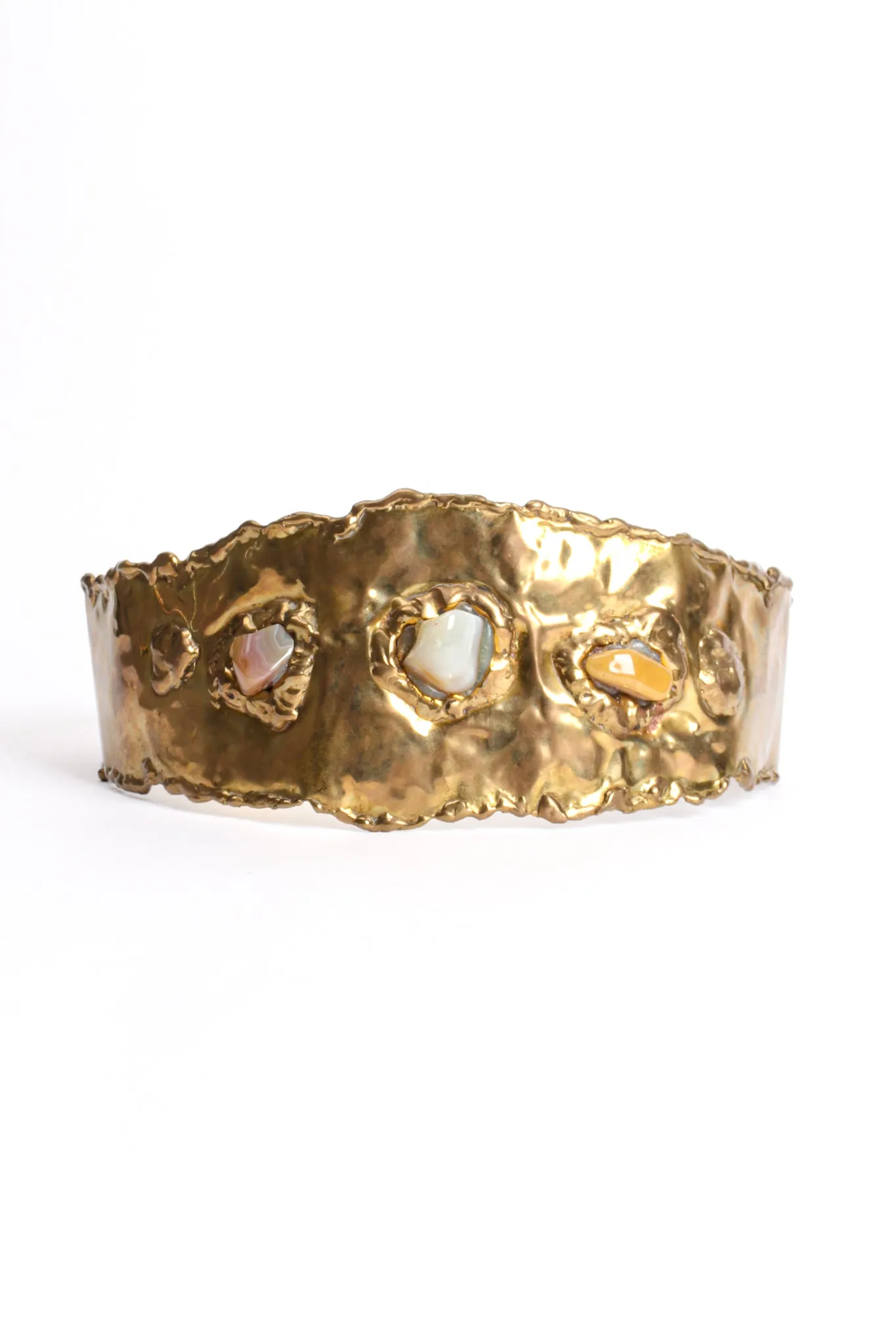 Hammered Brutalist Stone Waist Belt