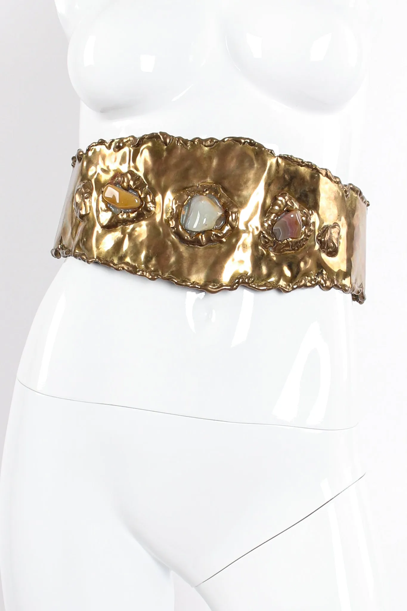 Hammered Brutalist Stone Waist Belt