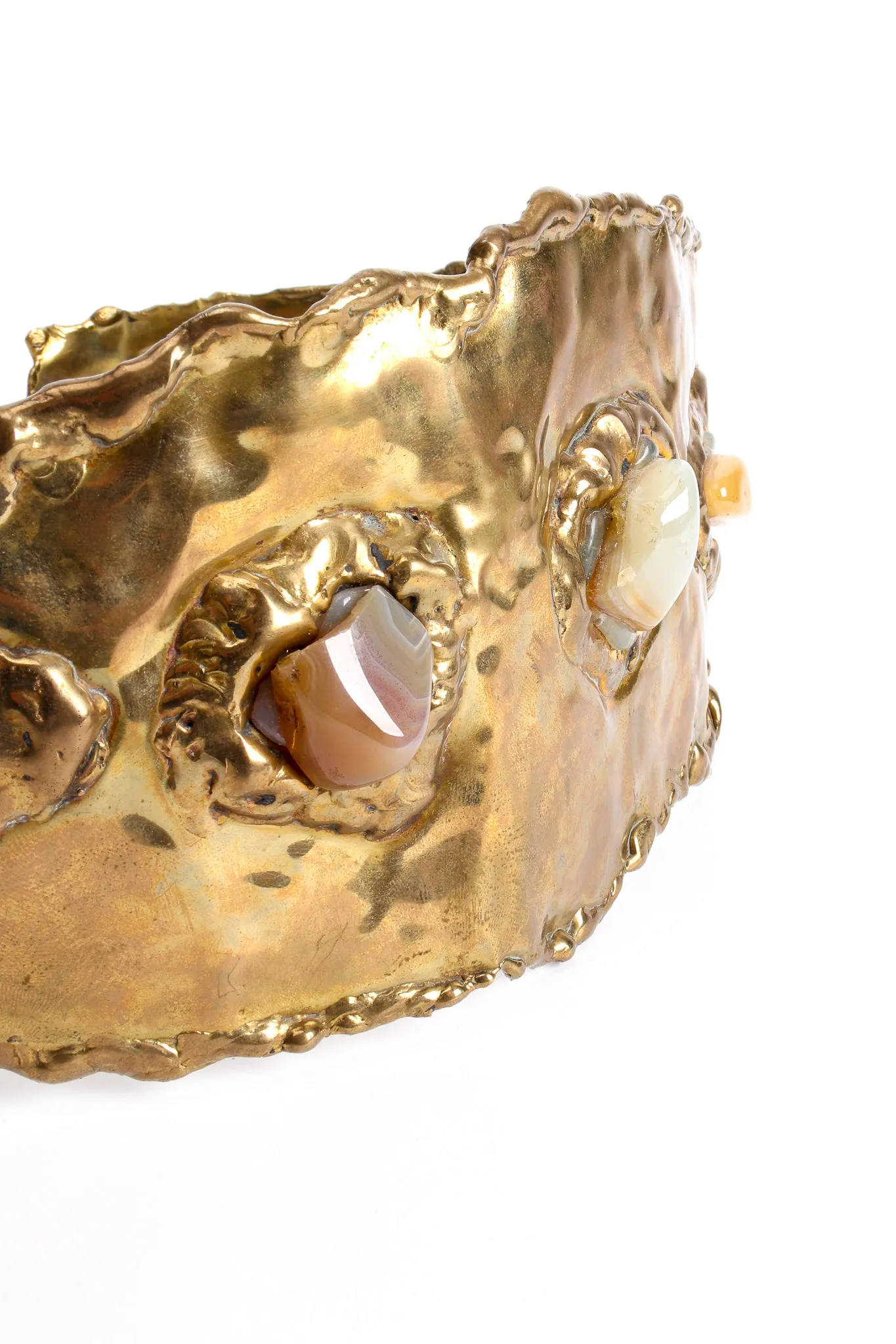 Hammered Brutalist Stone Waist Belt