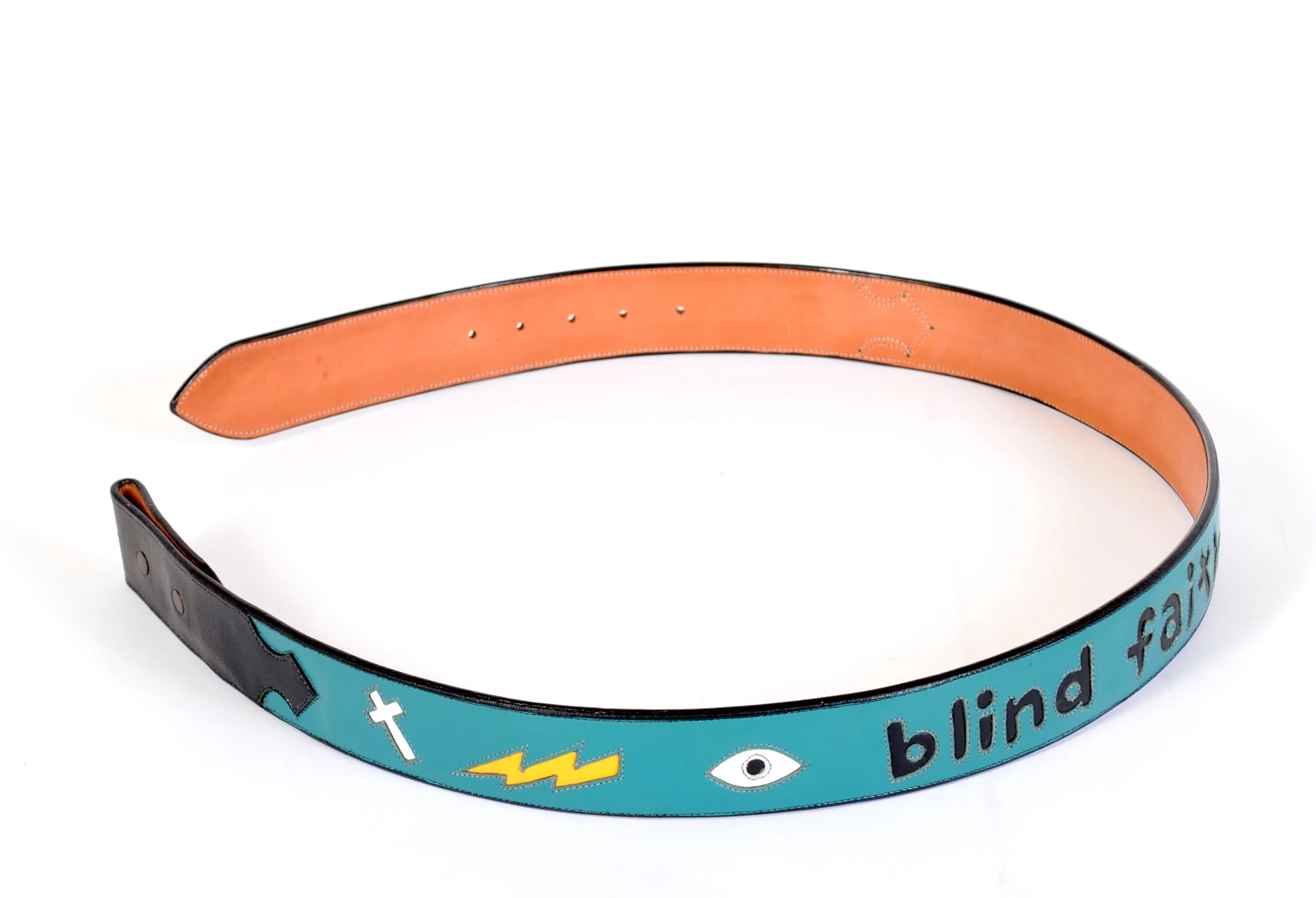 Handmade Turquoise Belt "Blind Faith" Inlaid Design sz 33"