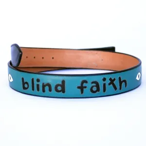 Handmade Turquoise Belt "Blind Faith" Inlaid Design sz 33"