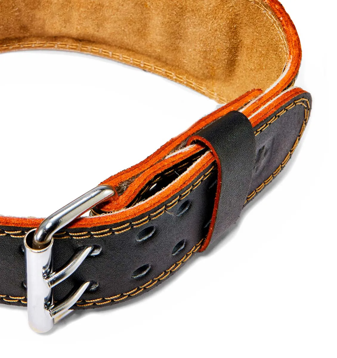 Harbinger 4" Padded Leather Weight Lifting Belt - Black