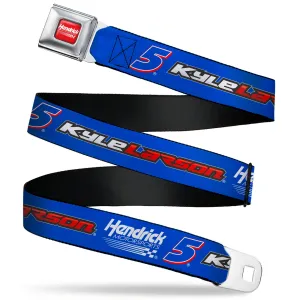 HENDRICK MOTORSPORTS Checker Logo Full Color Red/White Seatbelt Belt - KYLE LARSON #5 Hendrick Motorsports Racing Logo Blue/White/Red Webbing