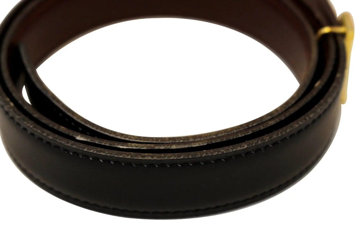 HERMES Belt Constance Buckle H Reversible Black Brown 70cm