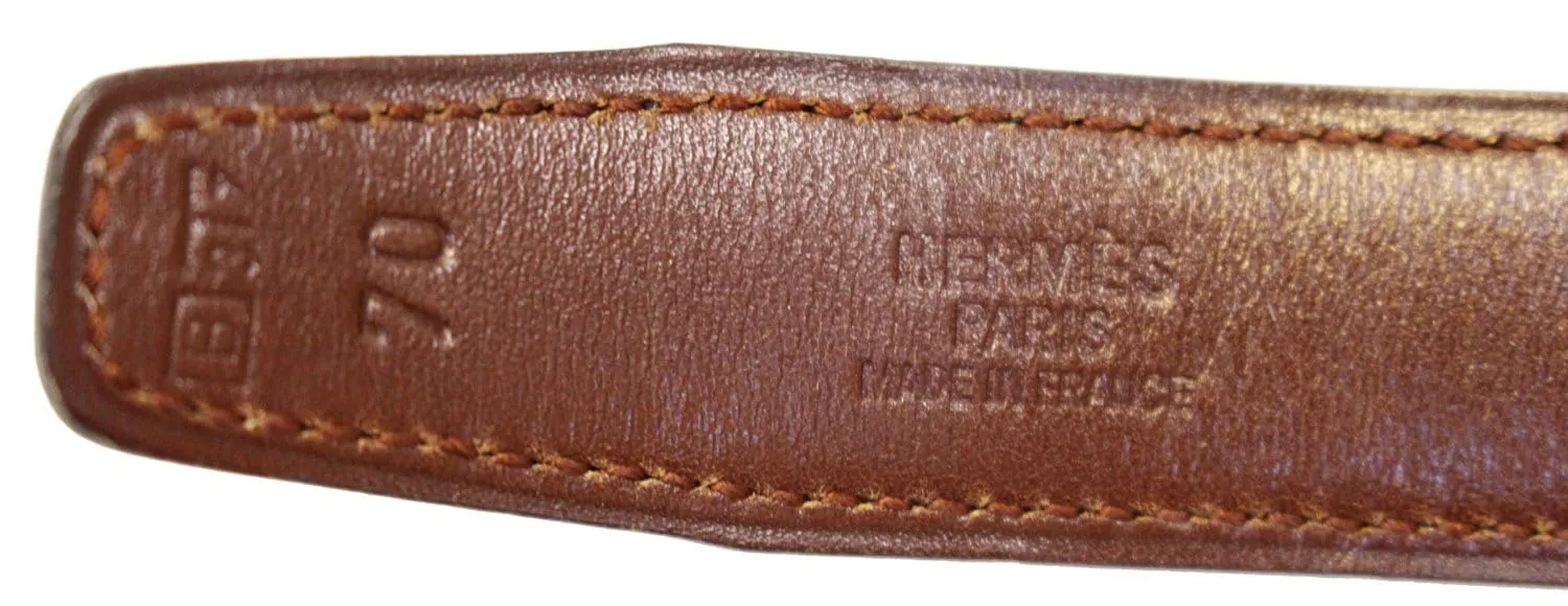 HERMES Belt Constance Buckle H Reversible Black Brown 70cm
