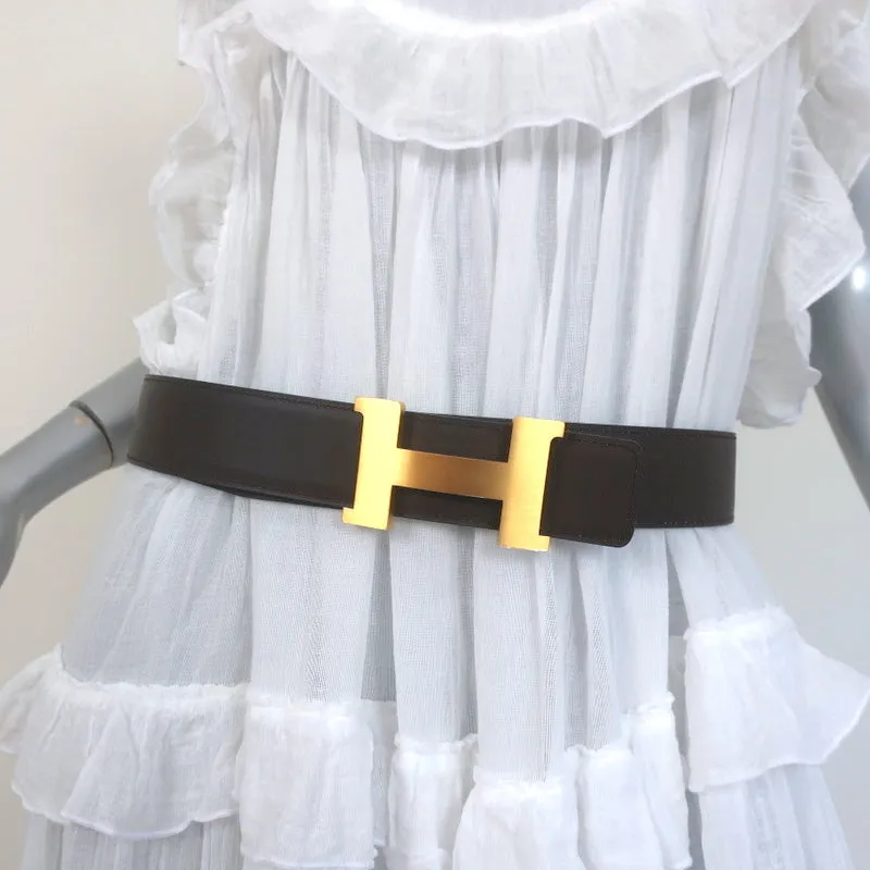 Hermes Constance 42mm Reversible Leather Belt Black/Chocolate Brown Size 85 NEW