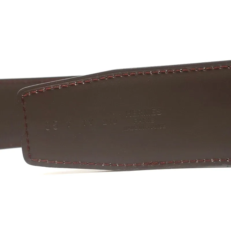 Hermes Constance 42mm Reversible Leather Belt Black/Chocolate Brown Size 85 NEW