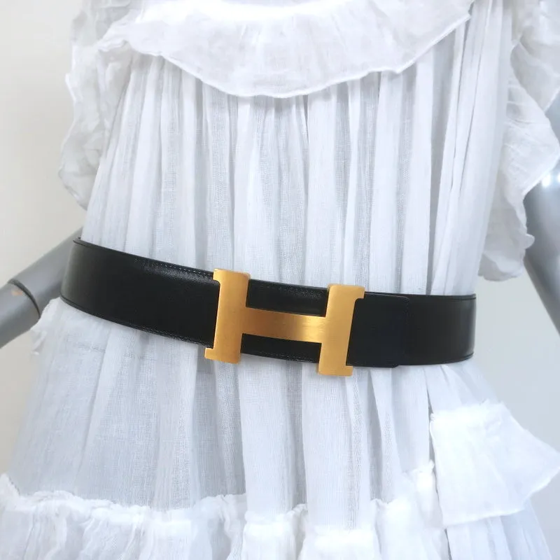 Hermes Constance 42mm Reversible Leather Belt Black/Chocolate Brown Size 85 NEW
