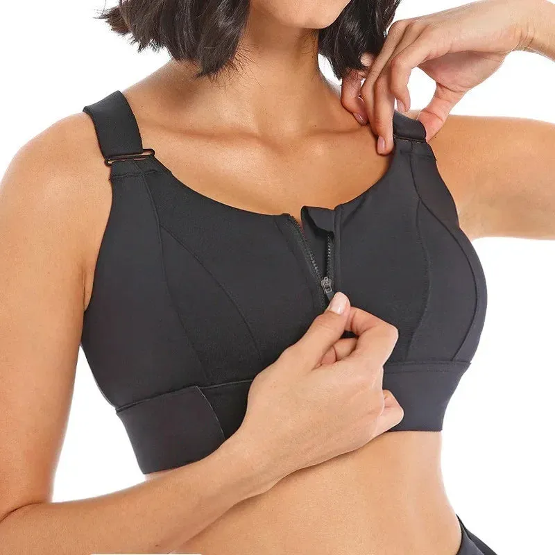 High Impact Sports Bra for Women - Quick Dry, Wireless, Shockproof, Plus Size Available