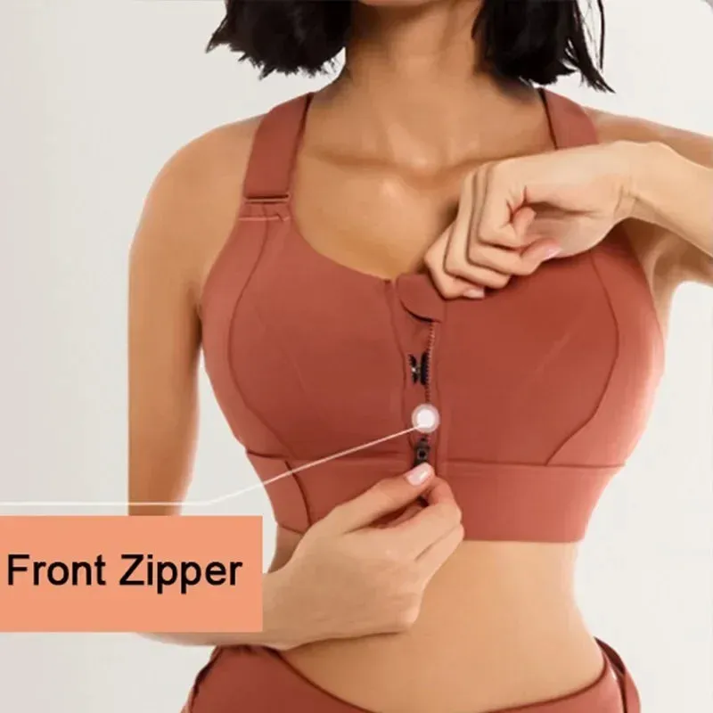 High Impact Sports Bra for Women - Quick Dry, Wireless, Shockproof, Plus Size Available