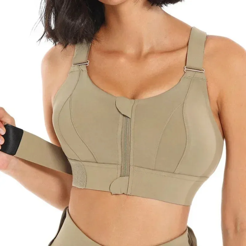 High Impact Sports Bra for Women - Quick Dry, Wireless, Shockproof, Plus Size Available