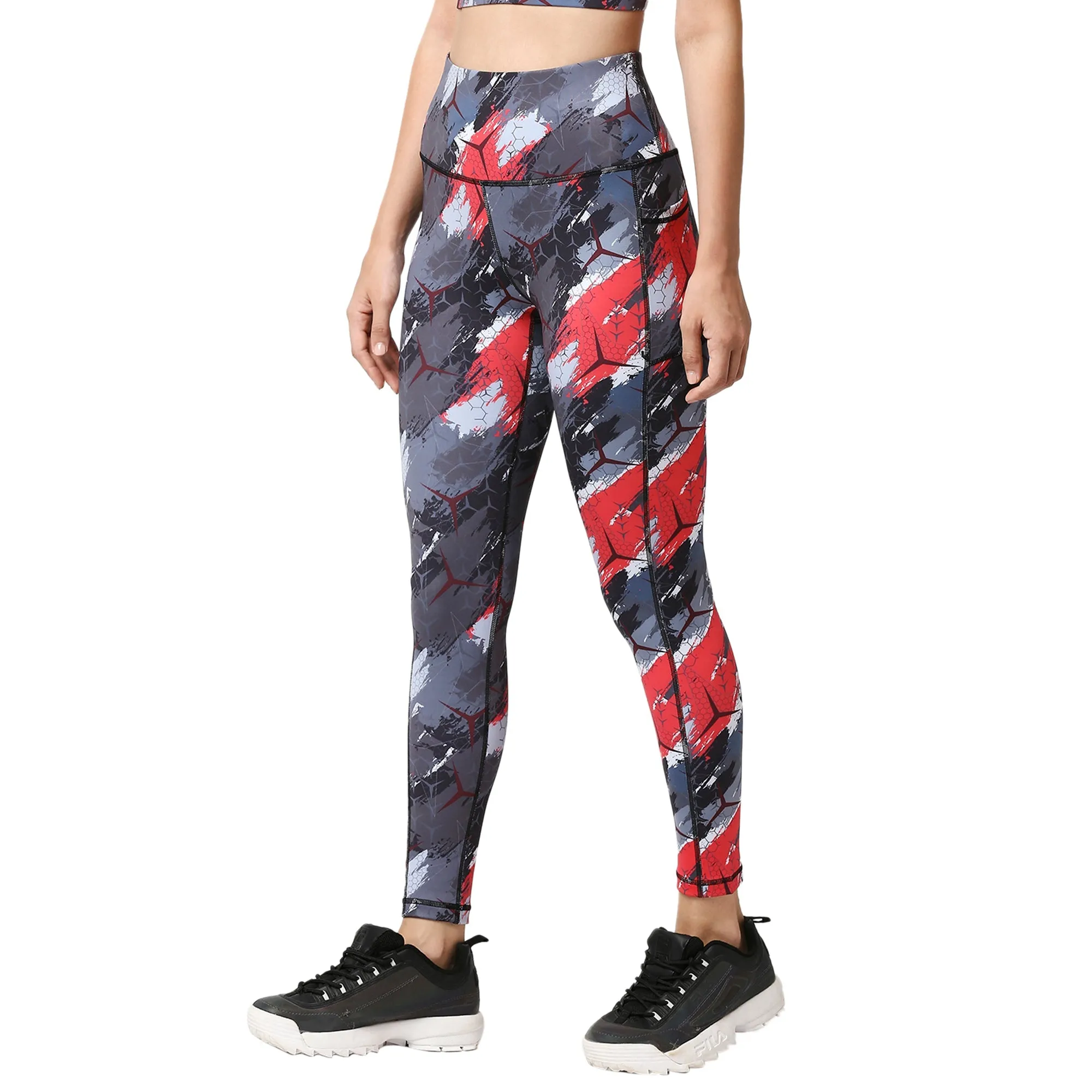 High Waist Ankle Length Sports Leggings With Pockets