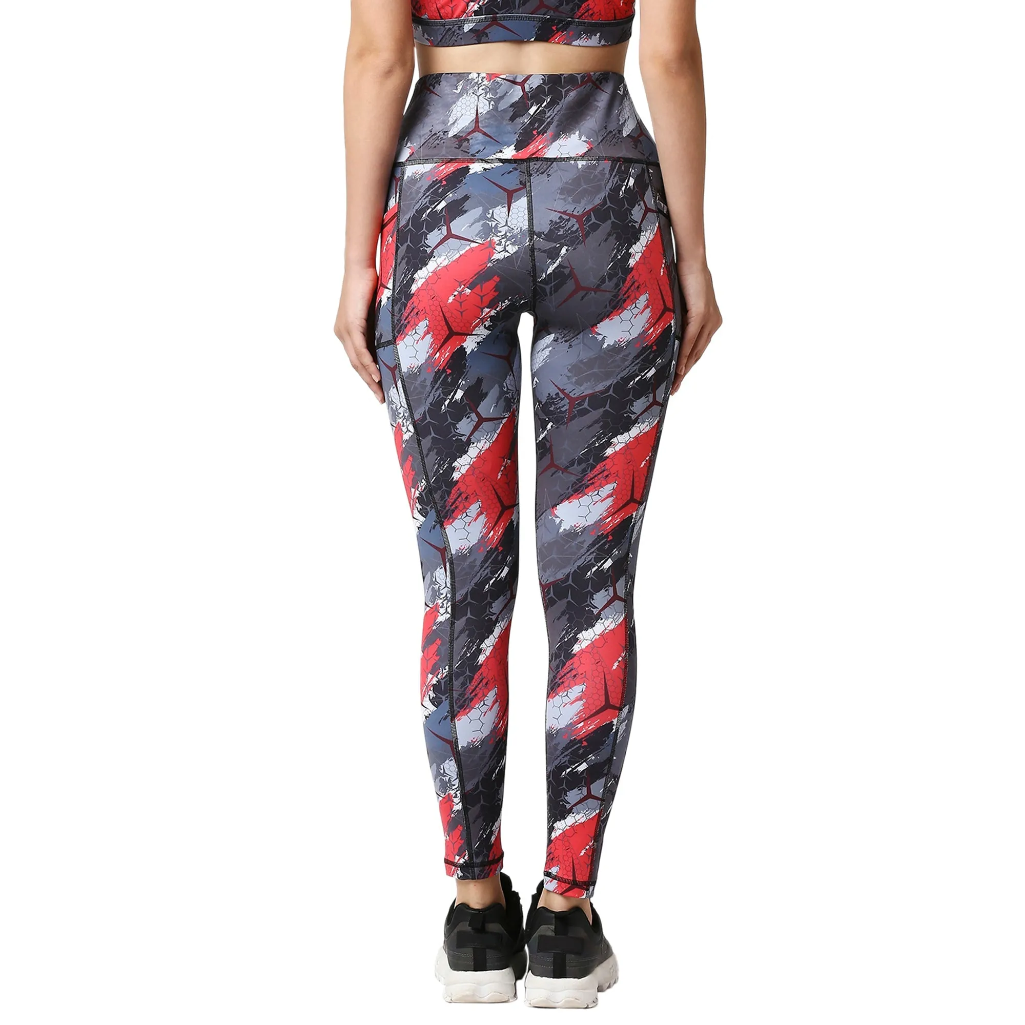 High Waist Ankle Length Sports Leggings With Pockets