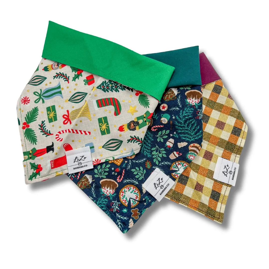 'Holiday Plaid' Dog Bandana