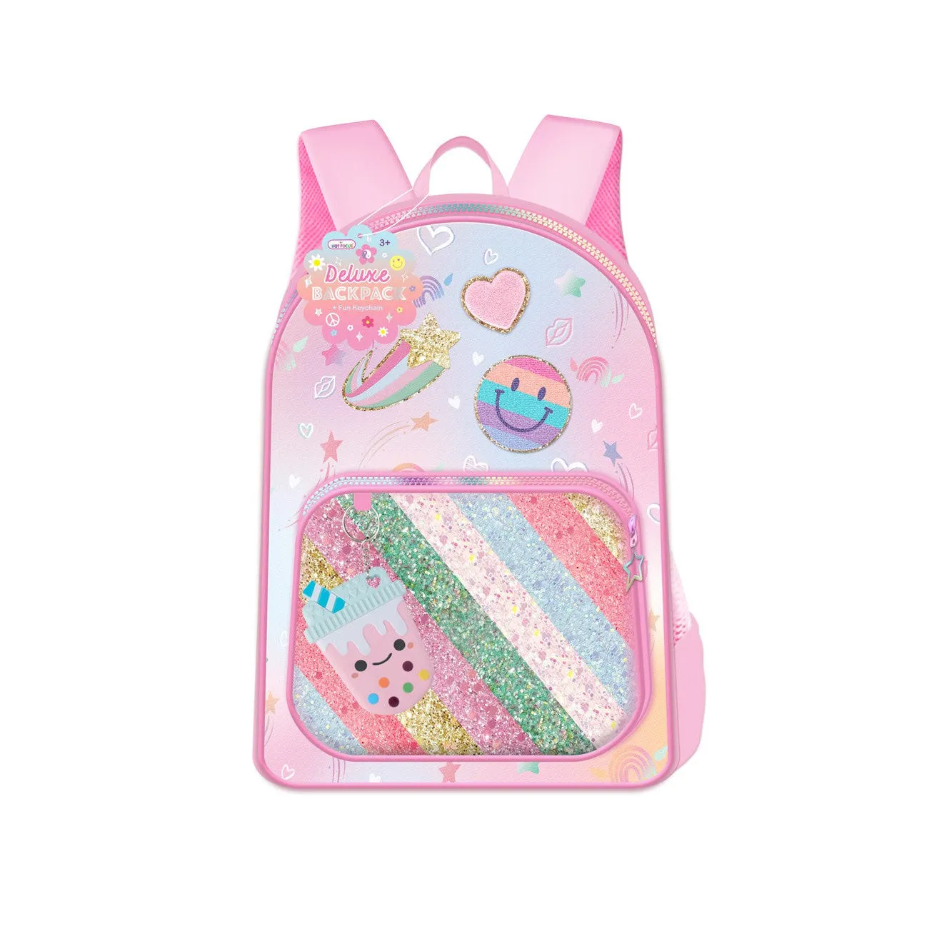Hot Focus Deluxe Backpack   Fun Keychain - Rainbow