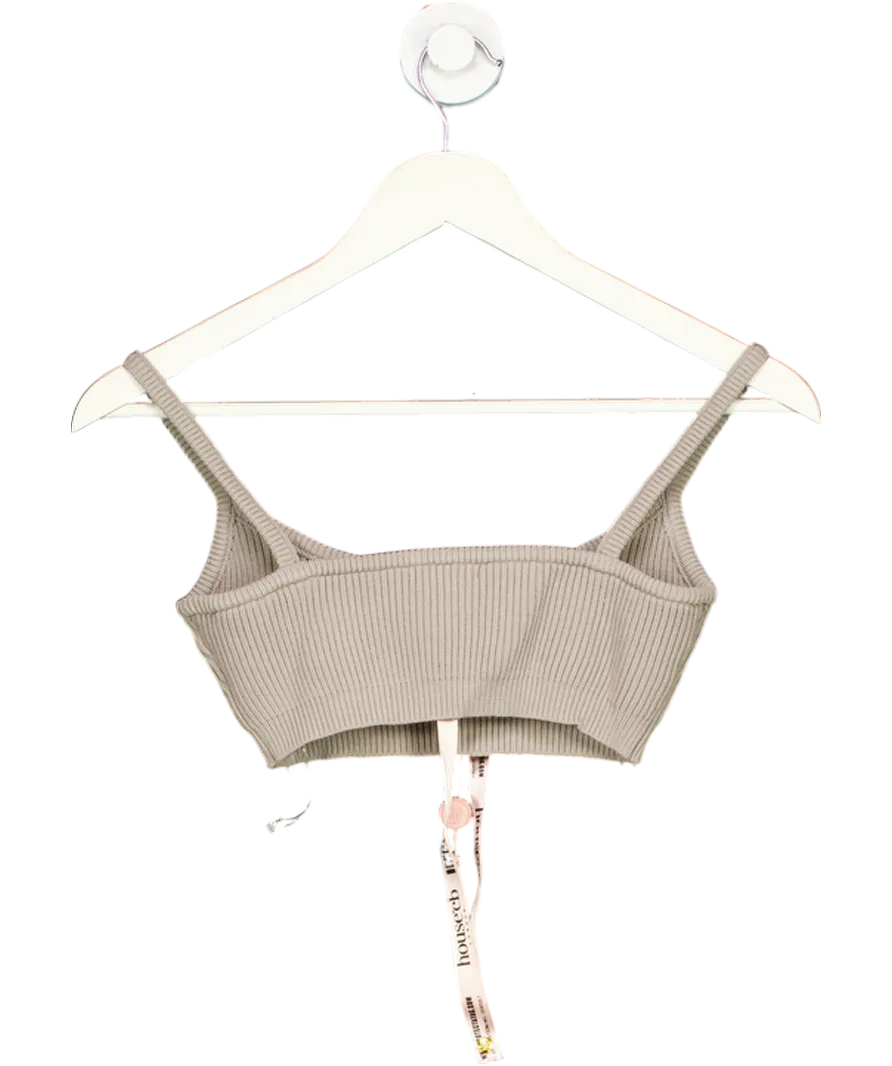 House of CB Beige Mischa Ribbed Knit Bralette UK M
