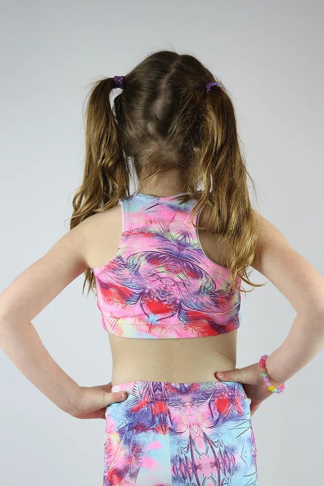 Hummingbird Crop Top Sports Bra Youth Girls