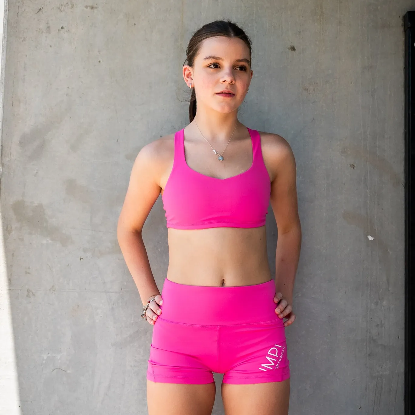 IMPI High Waisted Running Short - Hot Pink