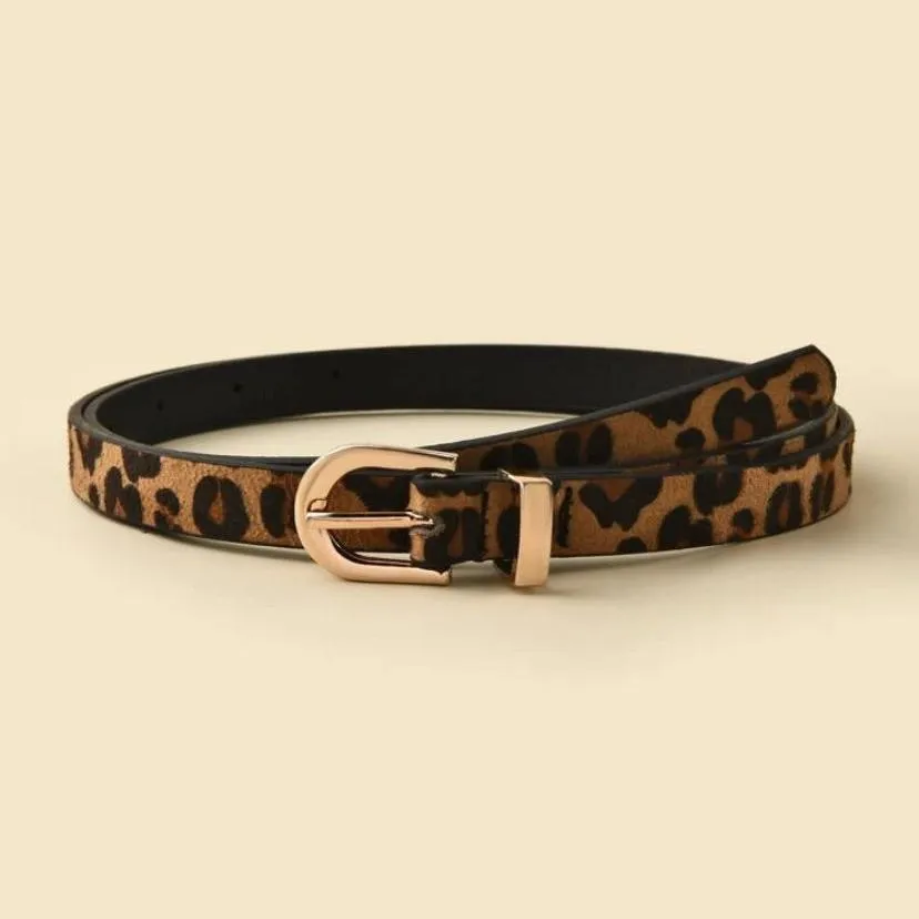 In Love with Leopard Patterned PU Leather Belt