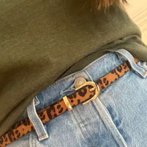 In Love with Leopard Patterned PU Leather Belt