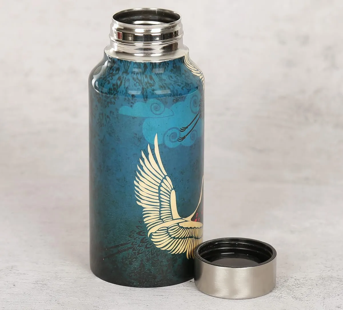 India Circus by Krsnaa Mehta Legend of the Cranes Small Reusable Travel Water Steel Bottle, 550 mL (Pack of 1)
