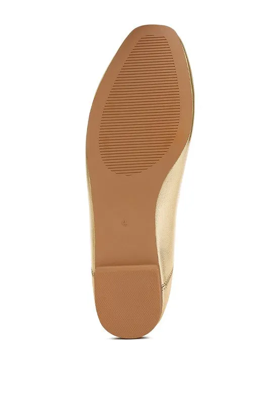 Ipara Bow Detail Metallic Gold/Silver Ballerina Flats