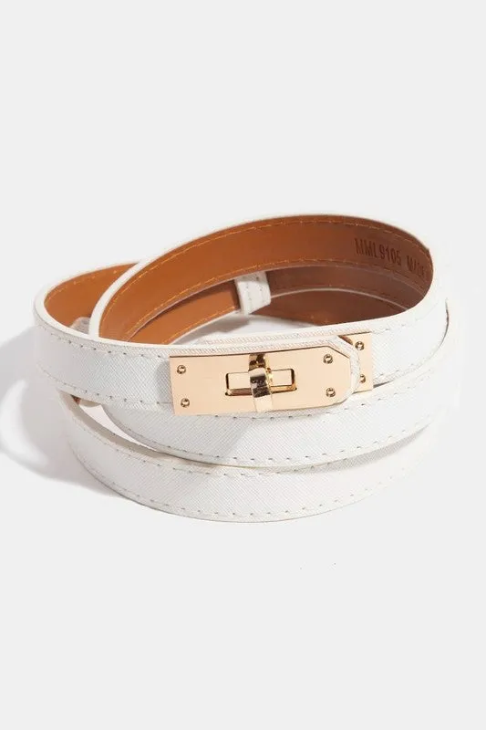 IVORY TURN LOCK BELT