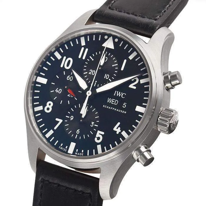 IWC PILOT'S CHRONOGRAPH BLACK MEN WATCH IW377709