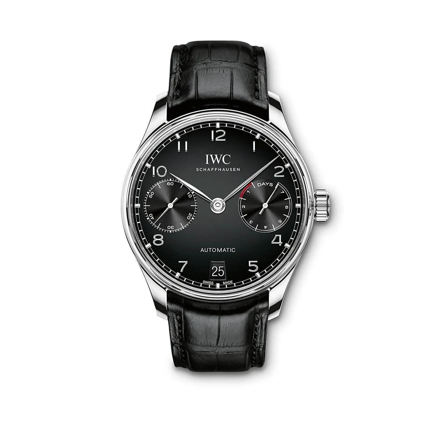 IWC PORTUGIESER BLACK AUTOMATIC MEN WATCH  IW500703